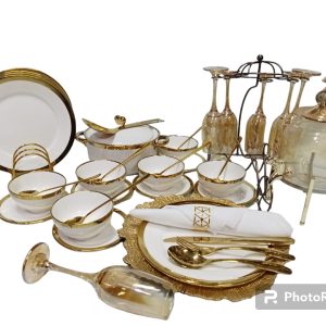 78PCS CERAMIC GOLD RING DINNER SET