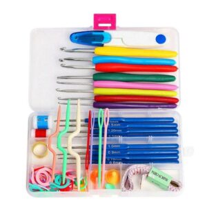 Full Set 16 Size Crochet Hooks Needles Craft Case