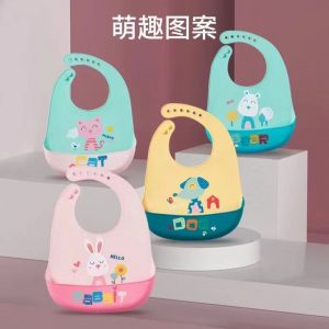 Stylish Silicon Waterproof Baby Bib / Feeder
