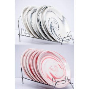 Ceramic marble dinner plate