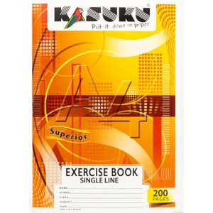 BACK TO SCHOOL Kasuku Exercise Books A4-200 pages 11 single line +1 square book 12 PCS