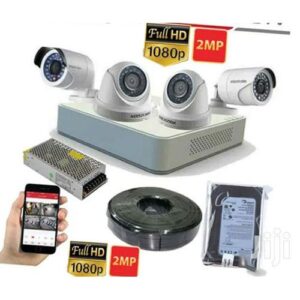 Hikvision 4 1080P Full HD 2MP CCTV Cameras Full System Kit-500GB Hdd