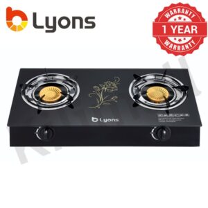 LYONS Glass Top Infrared Double Burner Gas Stove