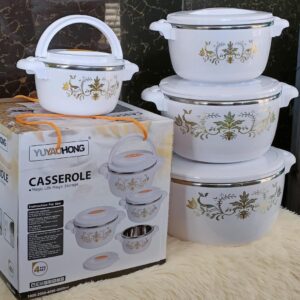 4pcs Casserole Hotpots Food Warmer Set