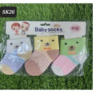 3-Pairs Newborn Baby Socks (0-6 Months)