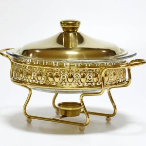 Round Glass Gold Chafing Dish