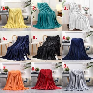 PLAIN CORAL FLEECE THROW BLANKET