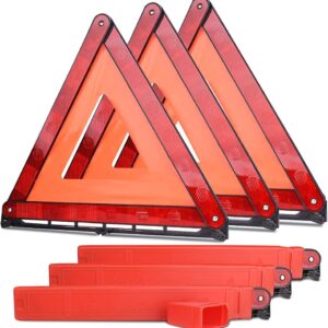 Foldable reflective warning sign