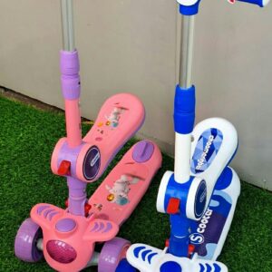 2 IN 1 SCOOTER. Adjustable Height, Foldable Design, And Rear Brake