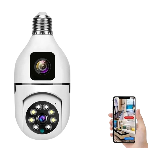 2MP+2MP V380 Bulb WIFI Indoor Camera Dual Lens