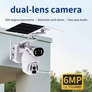 Solar Dual Lens 4G Sim Card Camera PTZ 6MP