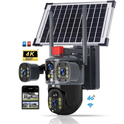 AI Dual Split Screen 4G Solar Camera