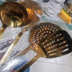 Set of 4 Gold Serving Spoons