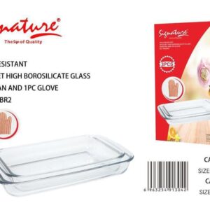 Set of 2 Glass Baking Pans (2.2L & 3L with glove)