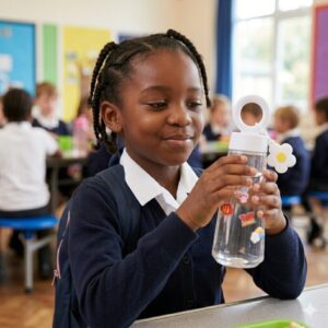 Water bottle plastic with silicon cover, 600ml