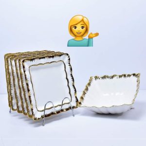 Porcelain Gold detail dinner plate