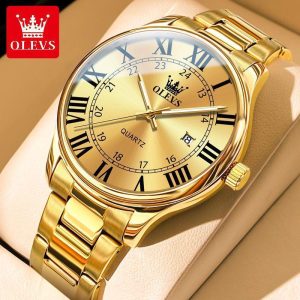 OLEVS GENTS 2911 Luxury Stainless Steel Water Resistant Luminous Date/Day Wrist Watch