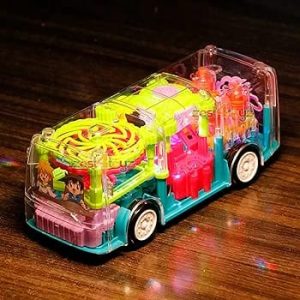 3D Musical Transparent Toy Car Bus
