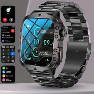 QX11 SMARTWATCH;Interchangeable straps-stainless steel + Rubber straps.