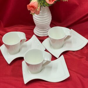 12-Piece Wavy Cup and Saucer Set